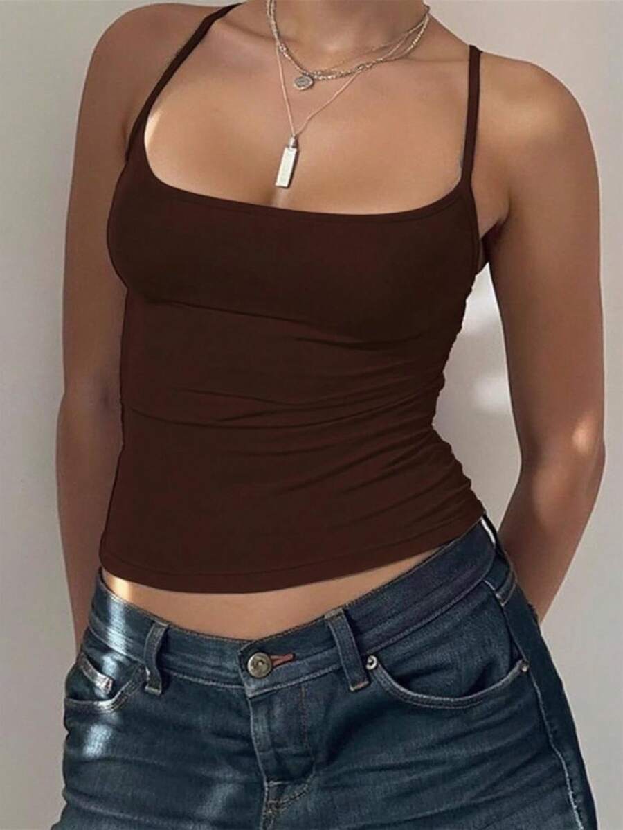 Solva Women's Color Slim Fit Camisole